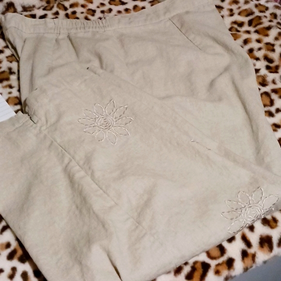NWOT Connection 18 2pc Linen Sleeveless Button down & Crop pants Sz L juniors - Picture 11 of 16